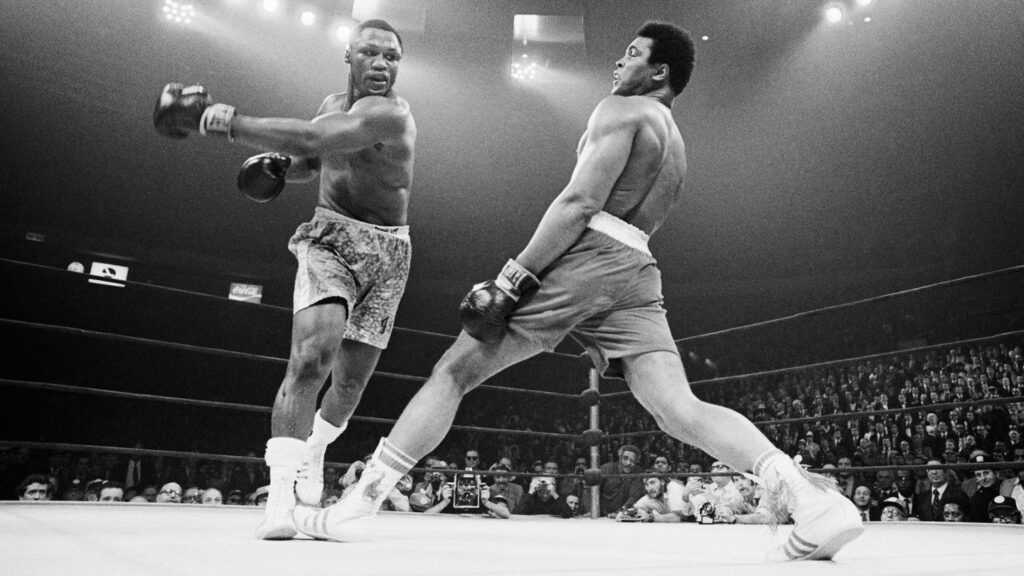 Joe Frazier and Muhammad Ali at Madison Square Garden in 1971